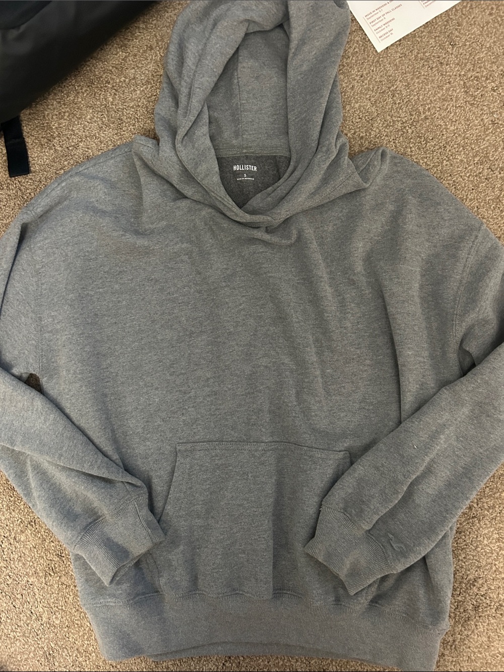 Hollister Men's Heather Gray Hooded Sweatshirt